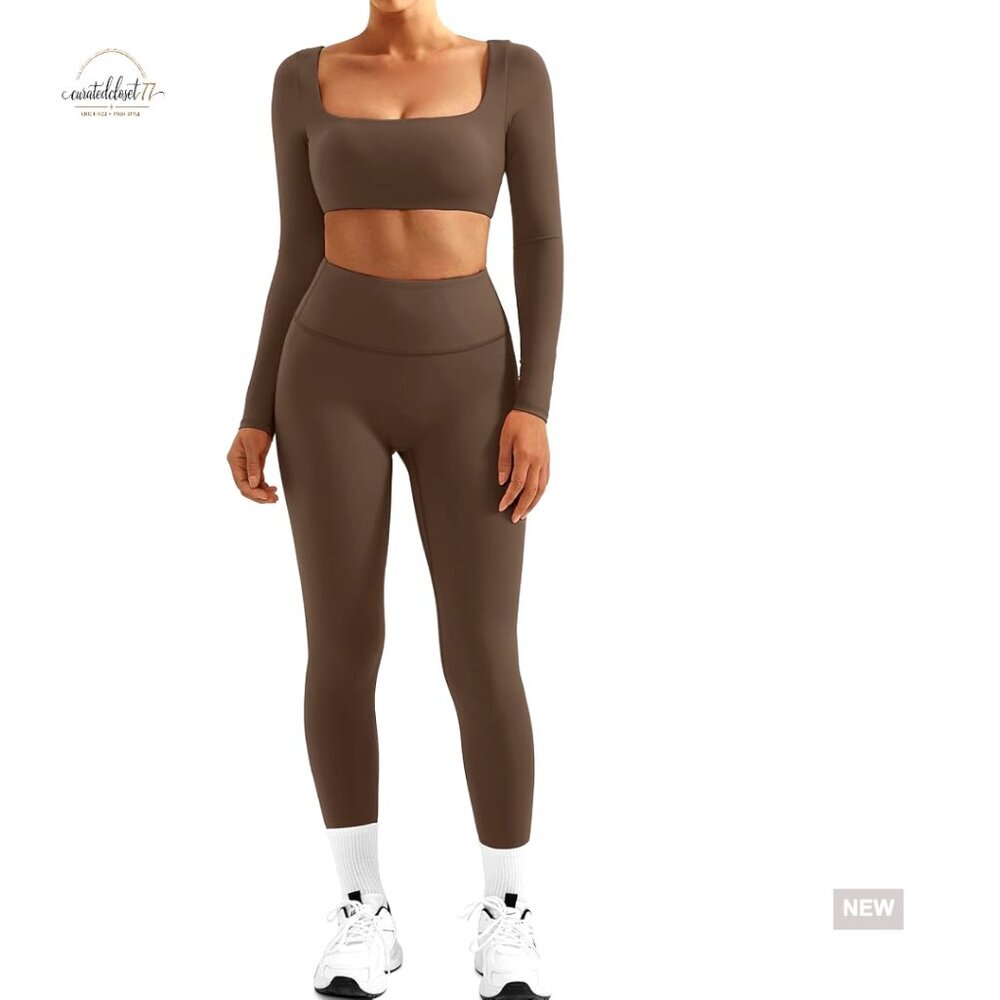 Medium 2-Piece Workout Set with Pockets, Tummy Control, Removable Pads